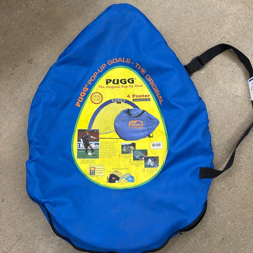 PUGG 4 Foot Pop Up Soccer Goal - Portable Football Net -  (one Goal & Bag)